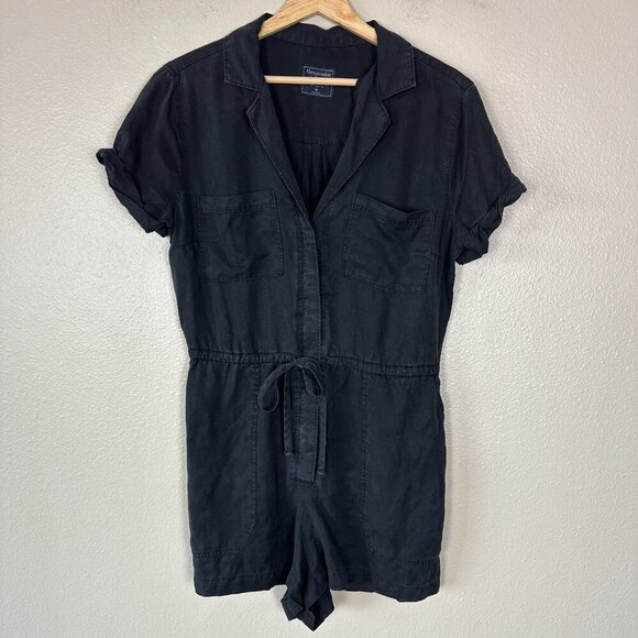 Abercrombie & Fitch Shortall Jumpsuit Black Women's Medium - Picture 3 of 5